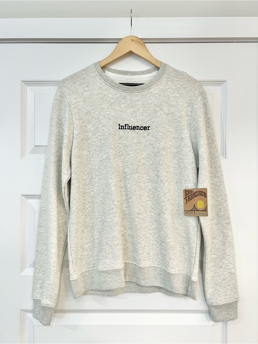 San‎ Francisco Work Shirts M Influencer Embroidered Crewneck Sweatshirt Gray